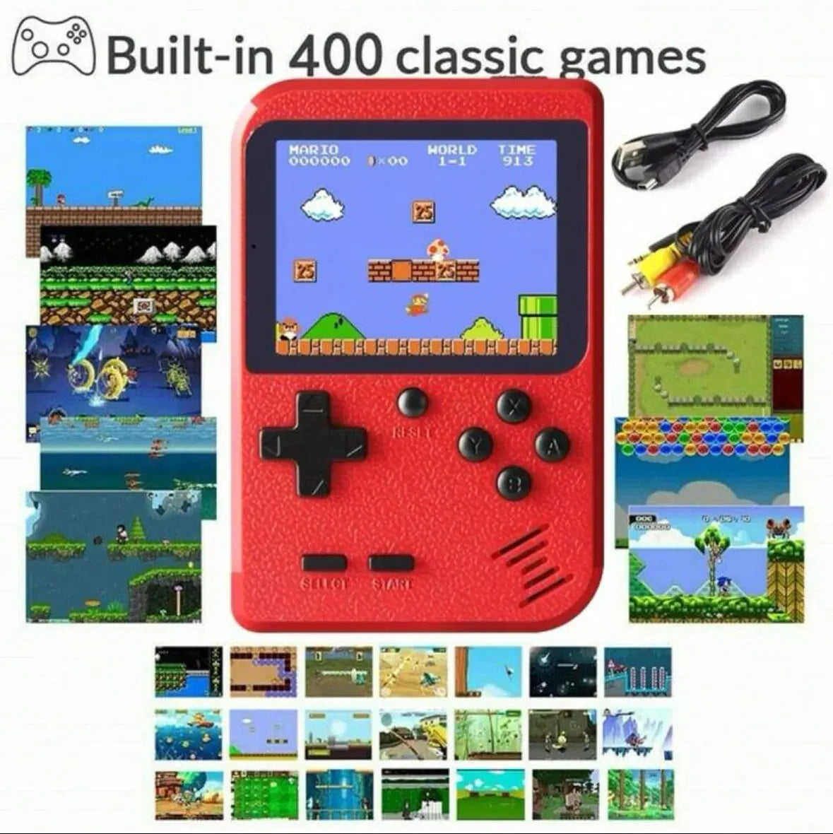 Handheld Small Game Console with Hundreds of Game Charging Can Be Connected to the TV