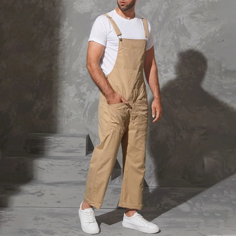 Jumpsuits Zipper Streetwear 2023 Joggers Multi Pockets Casual Suspenders Cargo Overalls Men