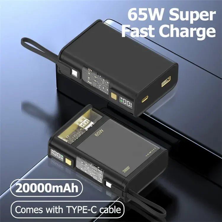 Powerbank 20000 Mah 65W PD Fast Charging Power Bank Portable Charger