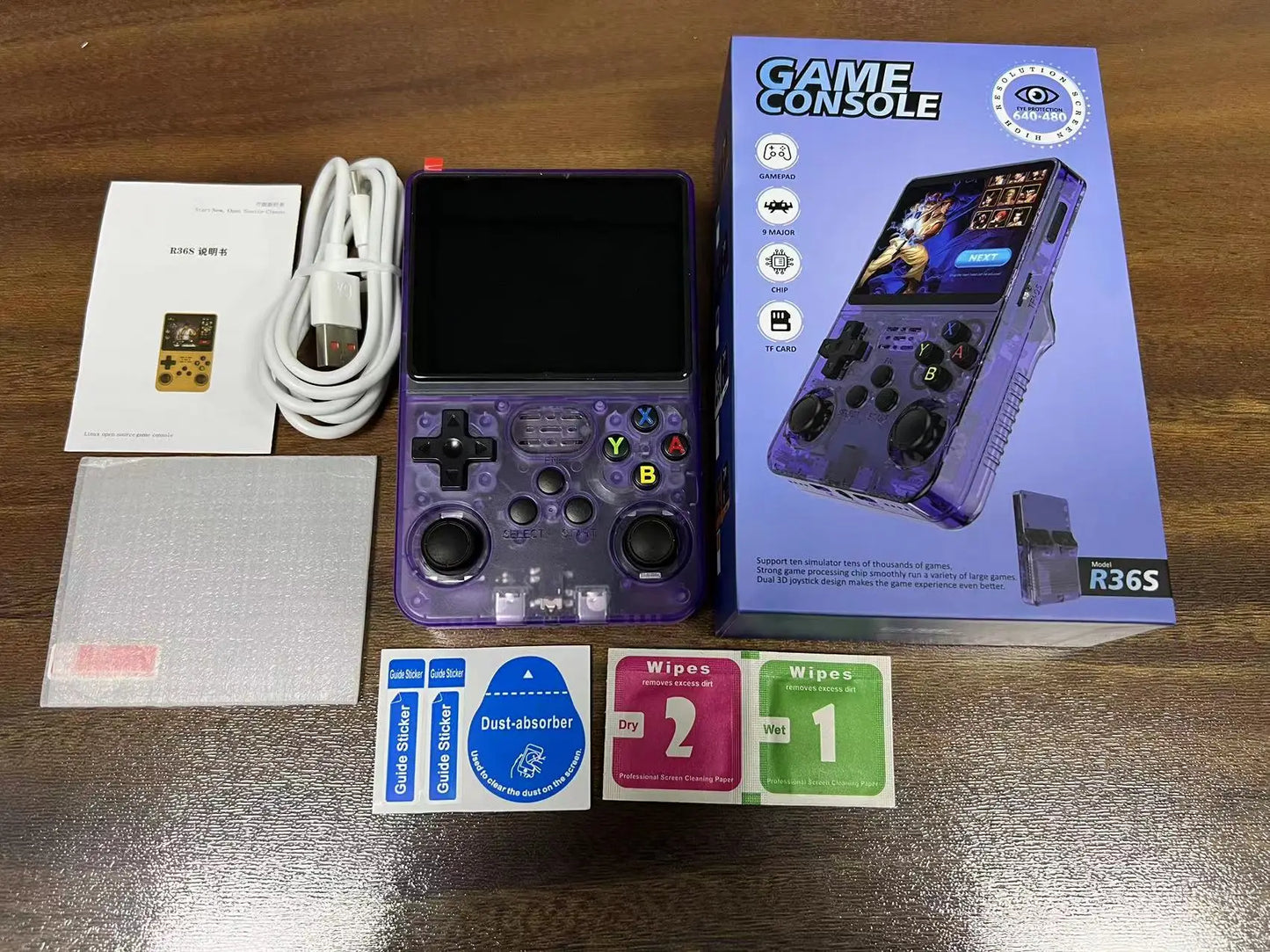 Retro Portable Video Game Genuine R36S, ARKOS System, Can Flash Rocknix System 3.5 Inch IPS Screen pocket Video Player 64GB