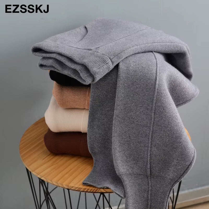 Chic Harem Pants Women Loose Trousers Comfortable Thick Warm Casual Knitted Granny Pants