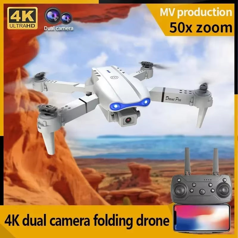 E99Pro RC Drone 4K Professinal with 1080P Wide Angle HD Camera Foldable Helicopter WIFI FPV