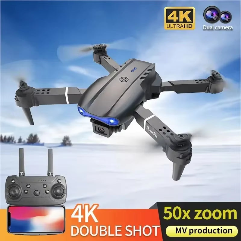 E99Pro RC Drone 4K Professinal with 1080P Wide Angle HD Camera Foldable Helicopter WIFI FPV