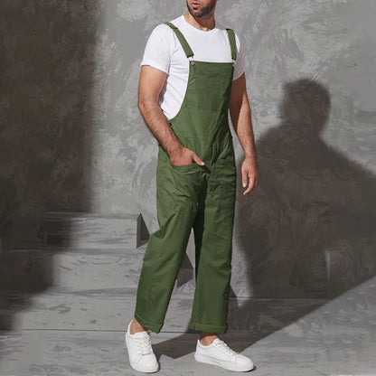 Jumpsuits Zipper Streetwear 2023 Joggers Multi Pockets Casual Suspenders Cargo Overalls Men