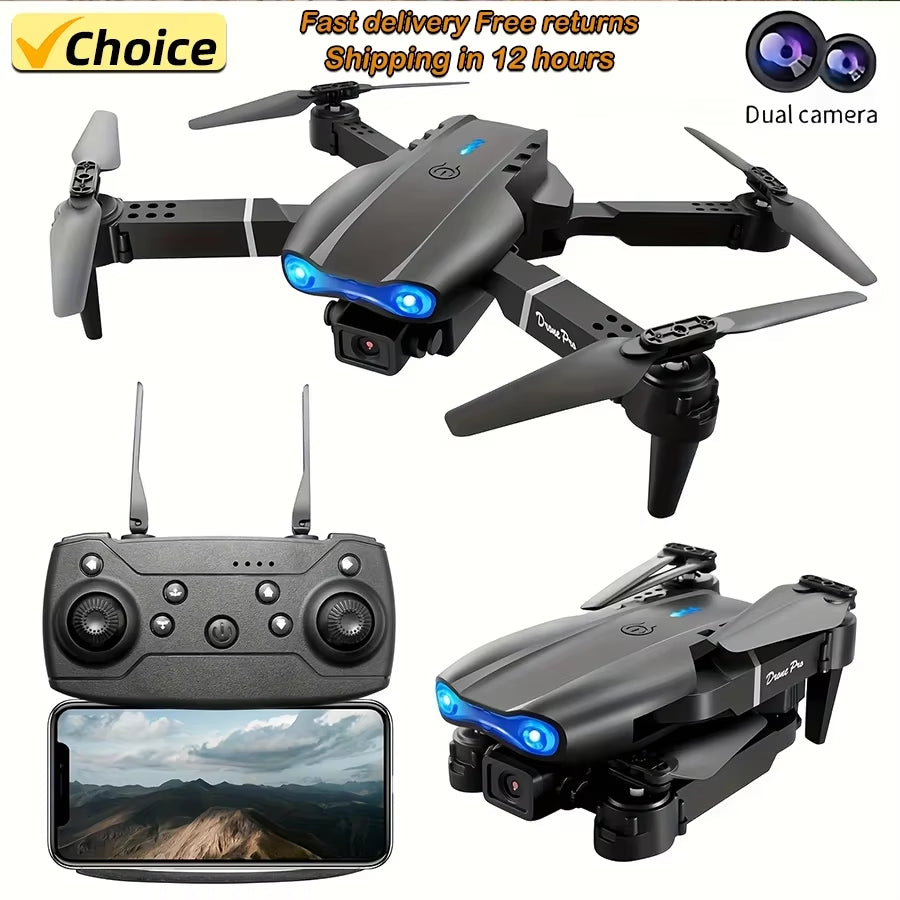 E99Pro RC Drone 4K Professinal with 1080P Wide Angle HD Camera Foldable Helicopter WIFI FPV
