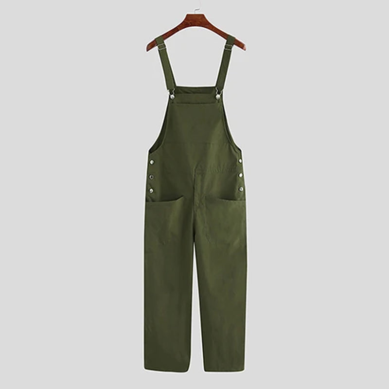 Jumpsuits Zipper Streetwear 2023 Joggers Multi Pockets Casual Suspenders Cargo Overalls Men
