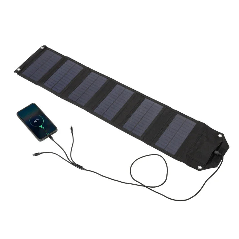Folding Solar Panel USB 5V Solar Charger Portable Solar Charger for Outdoor Camping Hiking + Cable