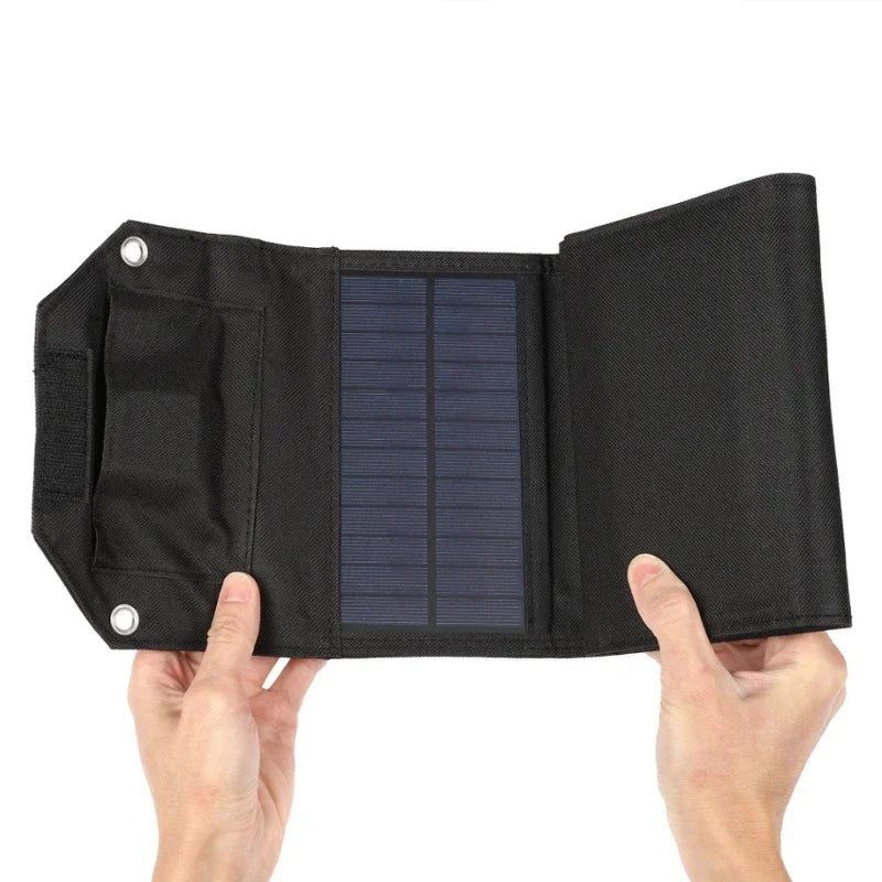 Folding Solar Panel USB 5V Solar Charger Portable Solar Charger for Outdoor Camping Hiking + Cable