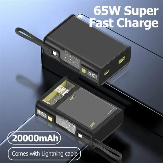 Powerbank 20000 Mah 65W PD Fast Charging Power Bank Portable Charger