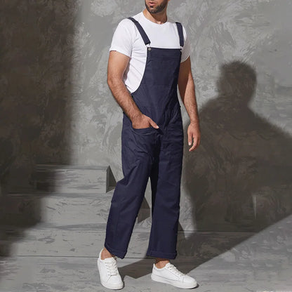 Jumpsuits Zipper Streetwear 2023 Joggers Multi Pockets Casual Suspenders Cargo Overalls Men
