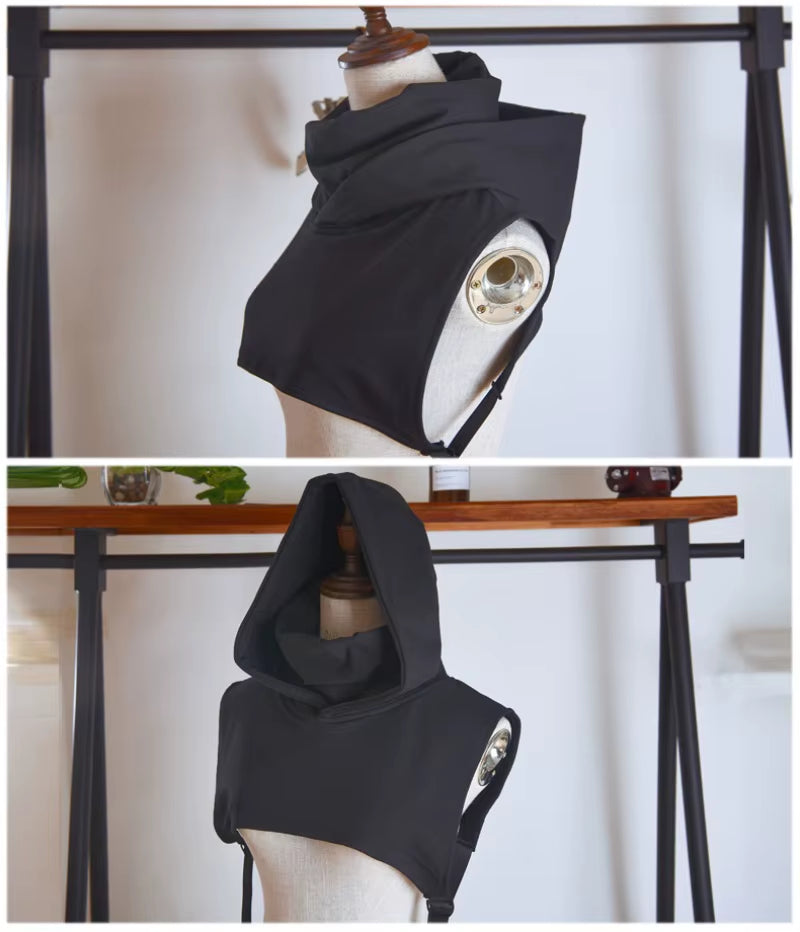 Cowl Hat Hood High Collar Crop Hoodie Tops 