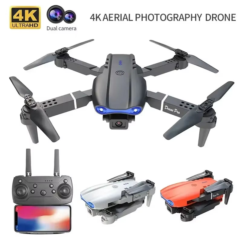 E99Pro RC Drone 4K Professinal with 1080P Wide Angle HD Camera Foldable Helicopter WIFI FPV