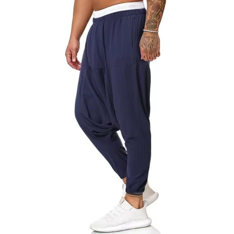 Men Linen Baggy Harem Pants 